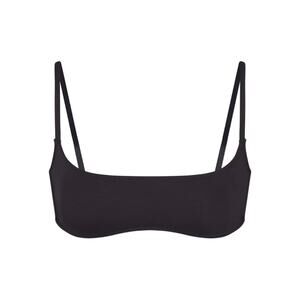 SKIMS Black Recycled Swim Micro Scoop Bikini Top Size S NWT